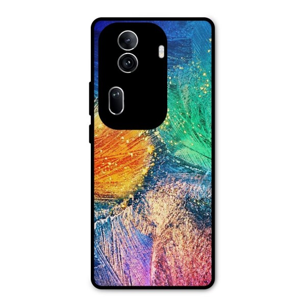 Colorful Leafs Vibrant Metal Back Case for Oppo Reno11 Pro 5G