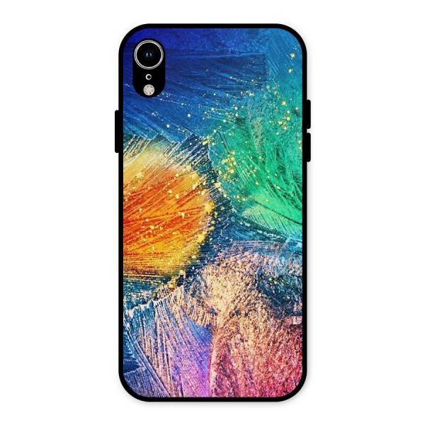 Colorful Leafs Vibrant Metal Back Case for iPhone XR