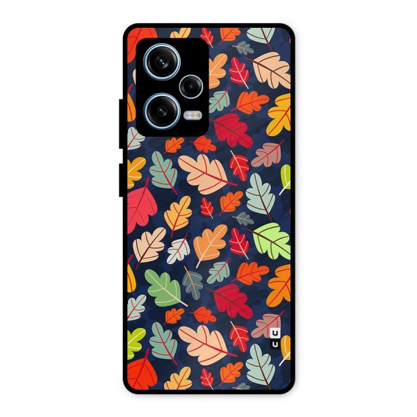 Colorful Leaves Beautiful Pattern Metal Back Case for Redmi Note 12 Pro
