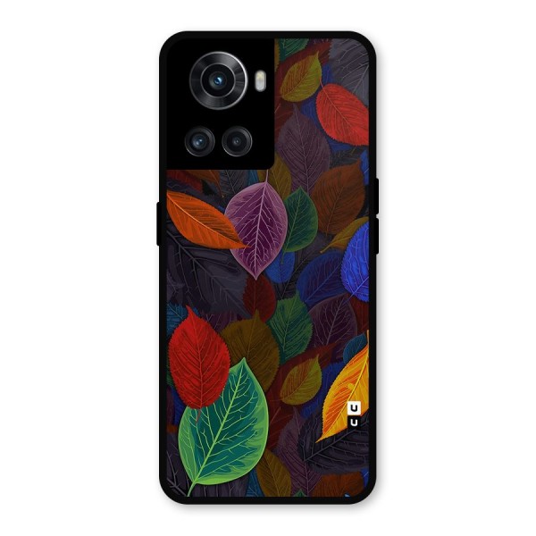 Colorful Leaves Pattern Metal Back Case for OnePlus 10R
