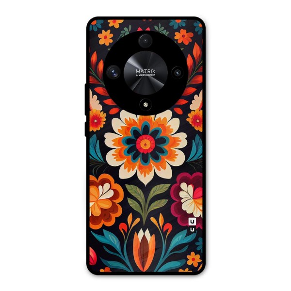 Colorful Mexican Floral Pattern Metal Back Case for Honor X9b