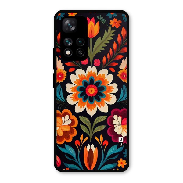 Colorful Mexican Floral Pattern Metal Back Case for Xiaomi 11i 5G