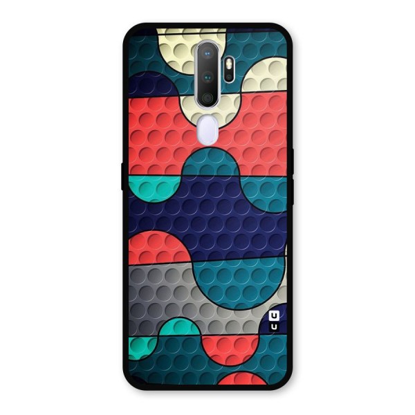Colorful Puzzle Design Metal Back Case for Oppo A9 (2020)