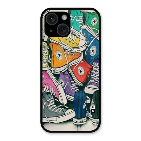 Colorful Shoes Metal Back Case for iPhone 15