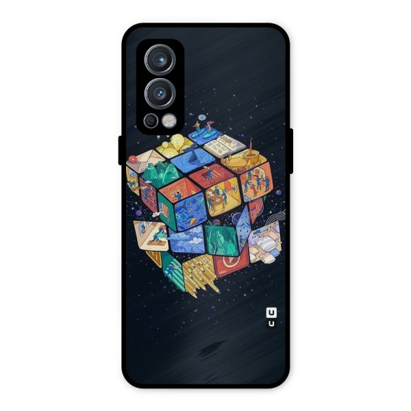 Coloured Rubic Metal Back Case for OnePlus Nord 2 5G