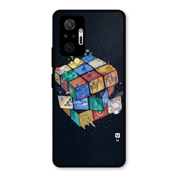 Coloured Rubic Metal Back Case for Redmi Note 10 Pro
