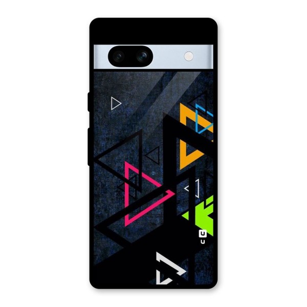 Coloured Triangles Glass Back Case for Google Pixel 7a