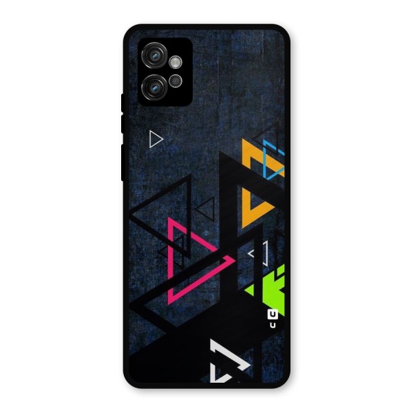 Coloured Triangles Metal Back Case for Moto G32