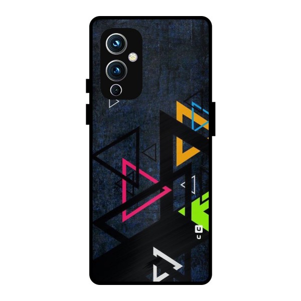 Coloured Triangles Metal Back Case for OnePlus 9