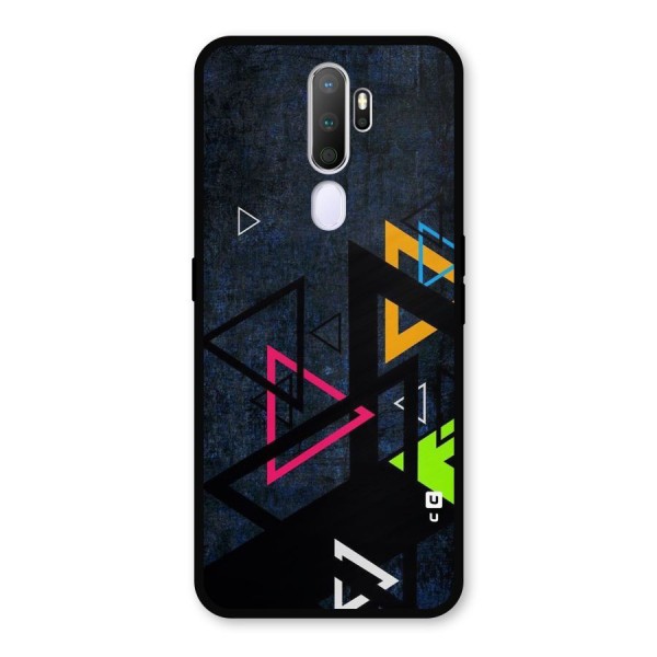 Coloured Triangles Metal Back Case for Oppo A9 (2020)