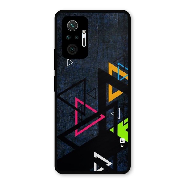 Coloured Triangles Metal Back Case for Redmi Note 10 Pro