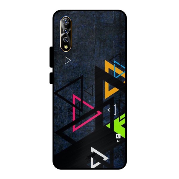 Coloured Triangles Metal Back Case for Vivo S1