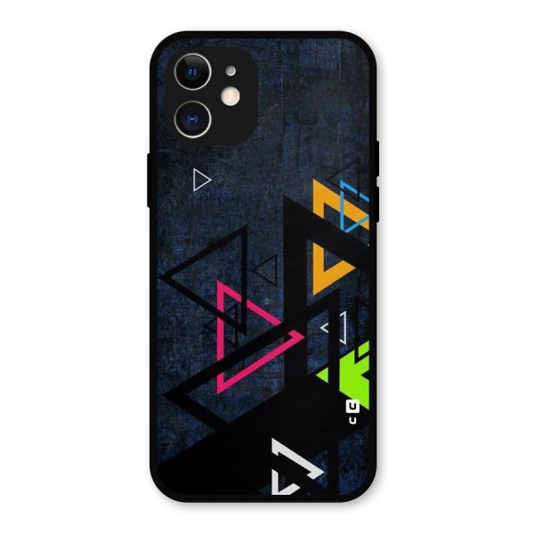 Coloured Triangles Metal Back Case for iPhone 12