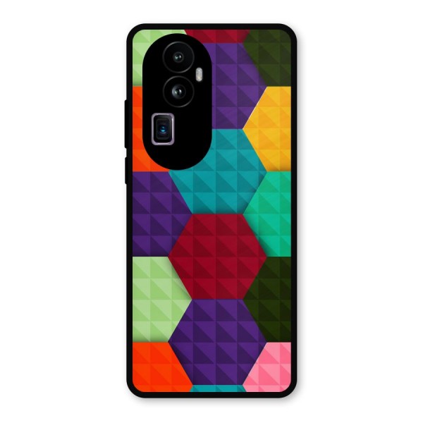 Colourful Abstract Metal Back Case for Oppo Reno10 Pro Plus
