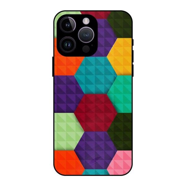 Colourful Abstract Metal Back Case for iPhone 14 Pro Max