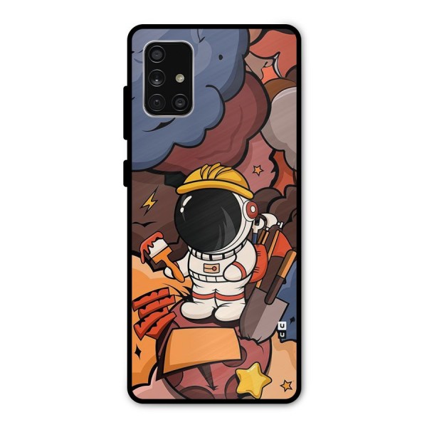 Comic Space Astronaut Metal Back Case for Galaxy A71