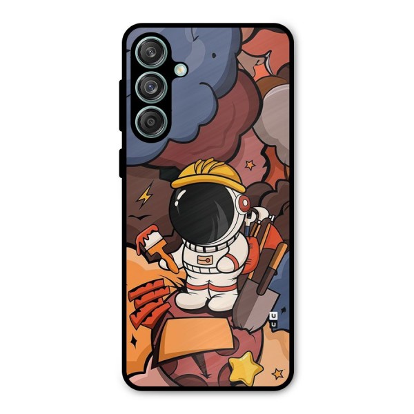 Comic Space Astronaut Metal Back Case for Galaxy M55 5G