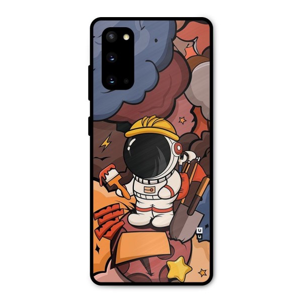 Comic Space Astronaut Metal Back Case for Galaxy S20