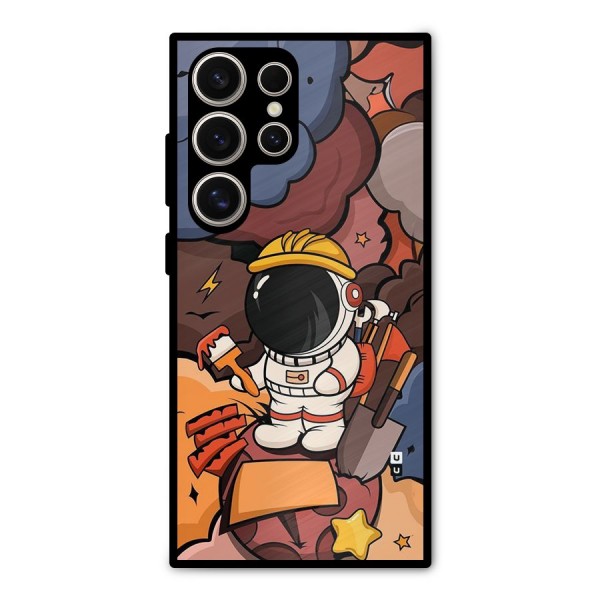 Comic Space Astronaut Metal Back Case for Galaxy S24 Ultra
