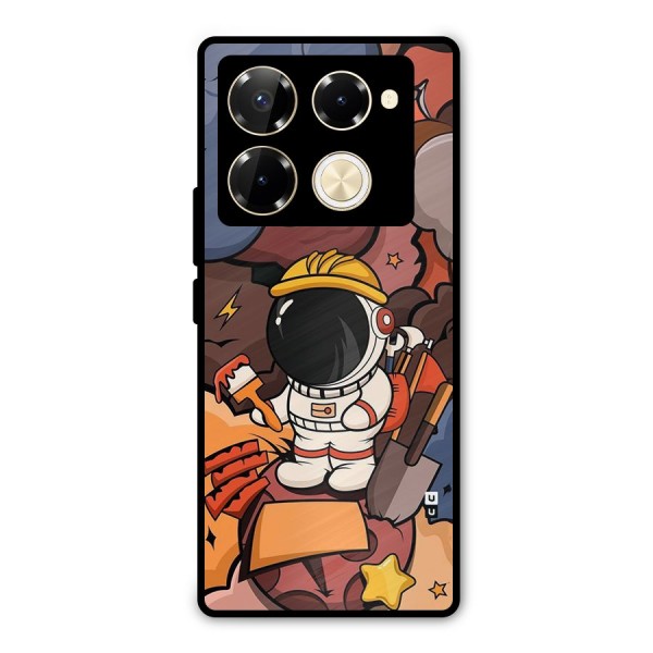 Comic Space Astronaut Metal Back Case for Infinix Note 40 Pro