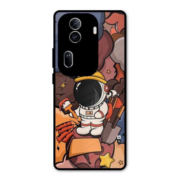 Comic Space Astronaut Metal Back Case for Oppo Reno11 Pro 5G