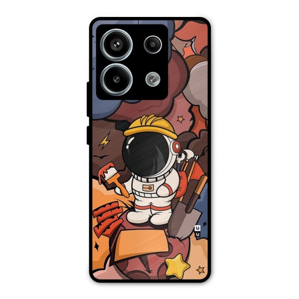 Comic Space Astronaut Metal Back Case for Redmi Note 13 Pro 5G
