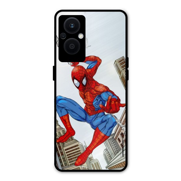 Comic Spider Man Metal Back Case for Oppo F21 Pro 5G