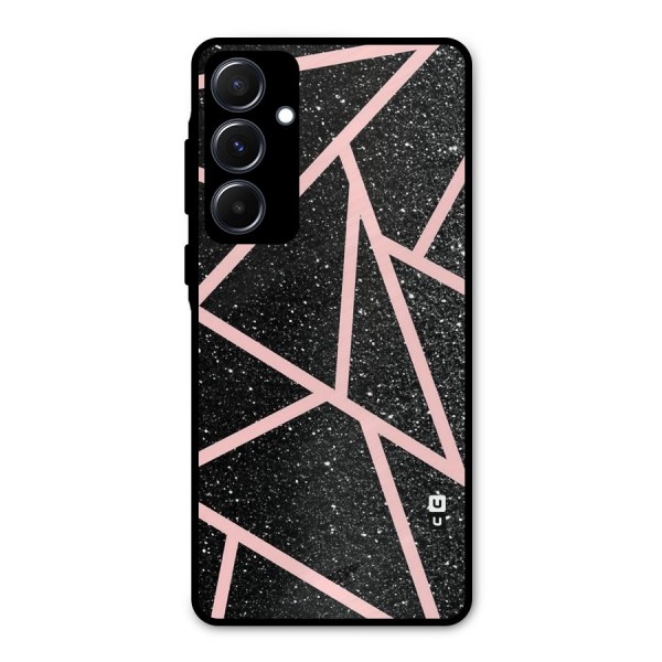 Concrete Black Pink Stripes Metal Back Case for Galaxy A55