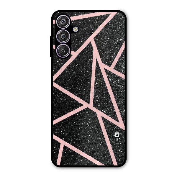 Concrete Black Pink Stripes Metal Back Case for Galaxy F15