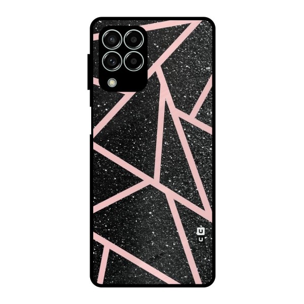 Concrete Black Pink Stripes Metal Back Case for Galaxy M33