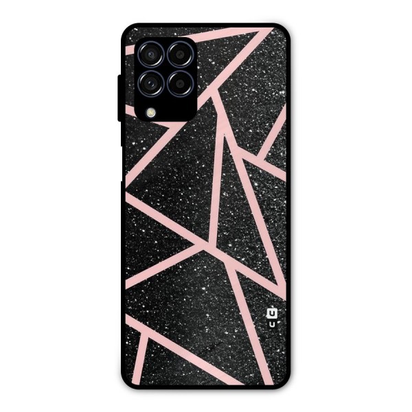 Concrete Black Pink Stripes Metal Back Case for Galaxy M53 5G