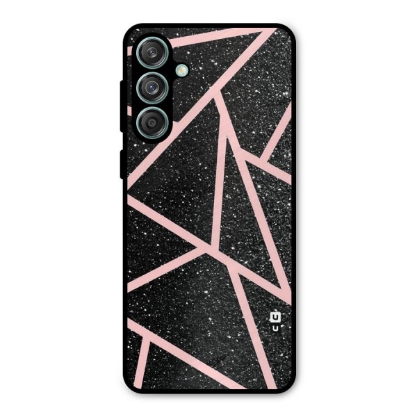 Concrete Black Pink Stripes Metal Back Case for Galaxy M55 5G