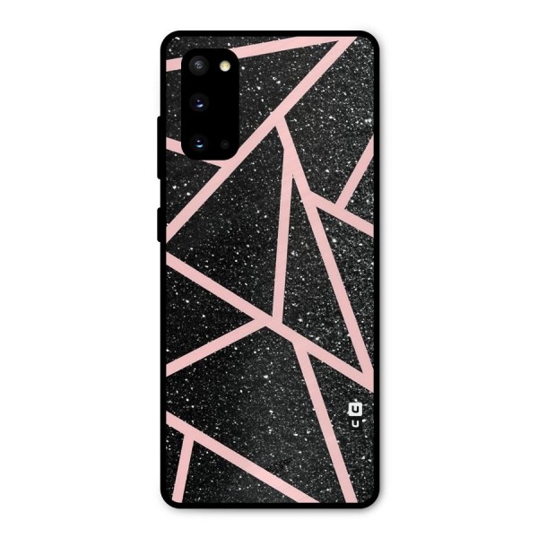 Concrete Black Pink Stripes Metal Back Case for Galaxy S20