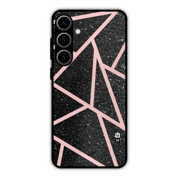 Concrete Black Pink Stripes Metal Back Case for Galaxy S24 Plus