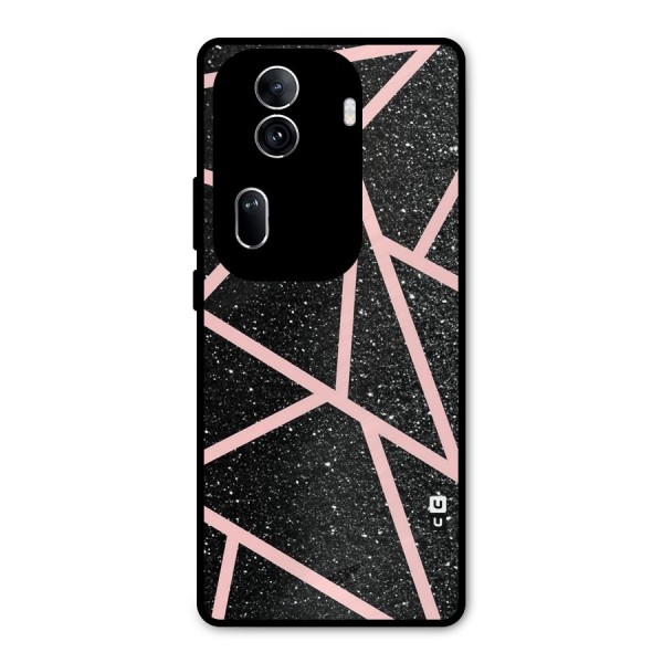 Concrete Black Pink Stripes Metal Back Case for Oppo Reno11 Pro 5G