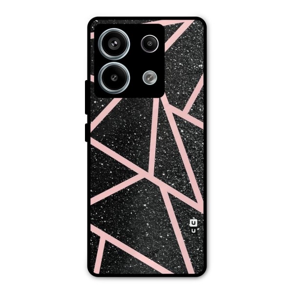 Concrete Black Pink Stripes Metal Back Case for Redmi Note 13 Pro 5G