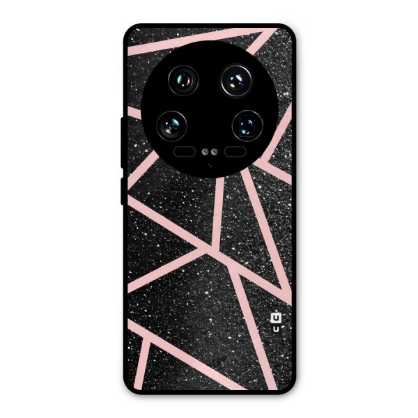 Concrete Black Pink Stripes Metal Back Case for Xiaomi 14 Ultra