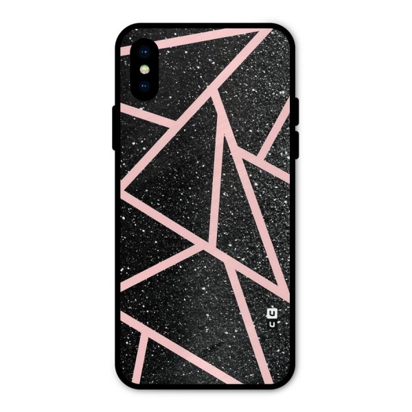 Concrete Black Pink Stripes Metal Back Case for iPhone X