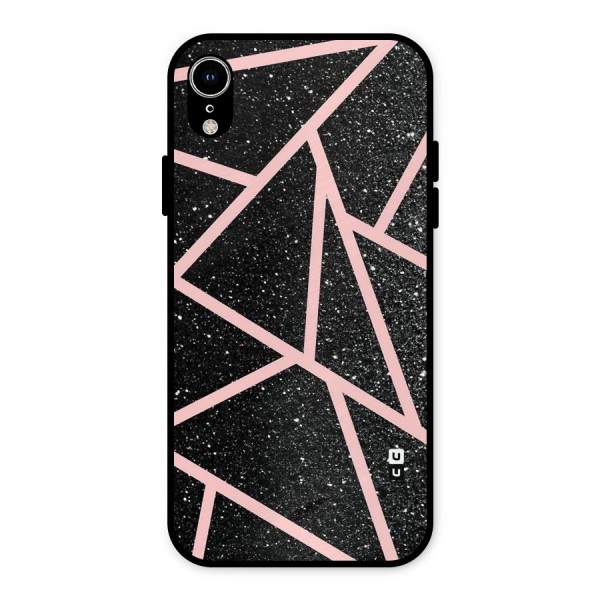 Concrete Black Pink Stripes Metal Back Case for iPhone XR