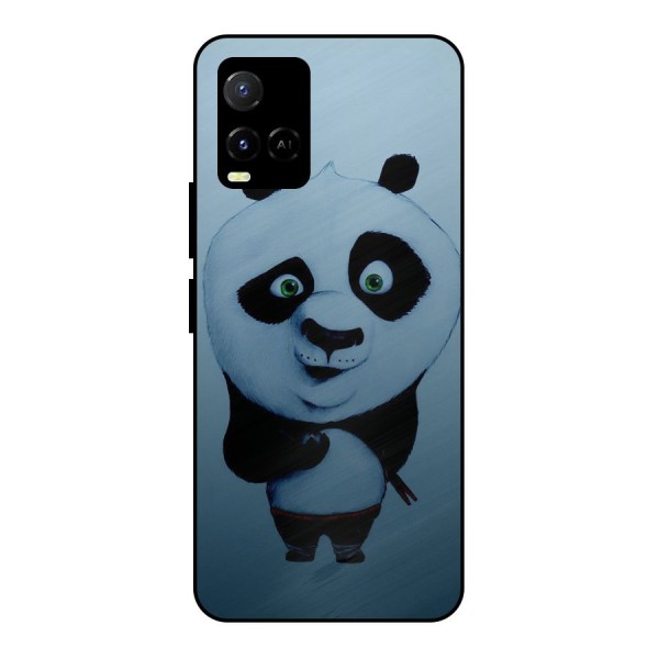 Confused Cute Panda Metal Back Case for Vivo Y33s