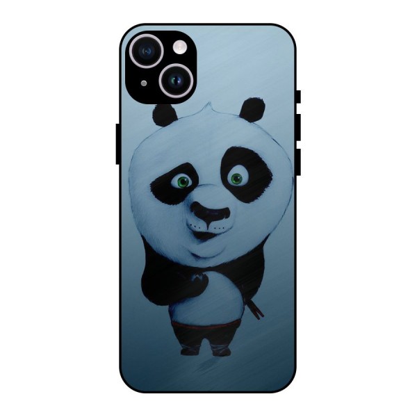 Confused Cute Panda Metal Back Case for iPhone 14 Plus