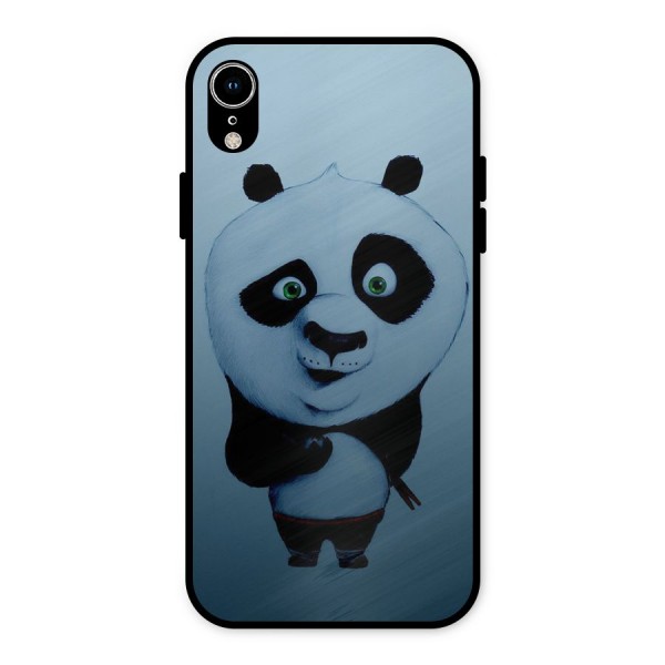 Confused Cute Panda Metal Back Case for iPhone XR