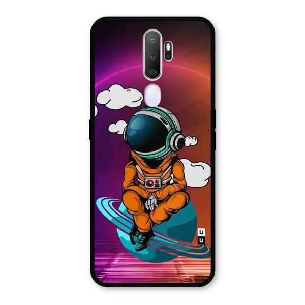 Cool Astraunaut Relaxing Metal Back Case for Oppo A9 (2020)