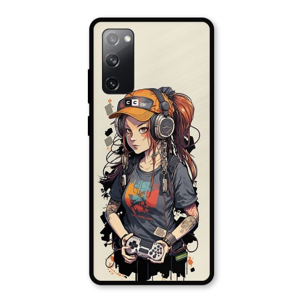 Cool Gamer Girl Metal Back Case for Galaxy S20 FE
