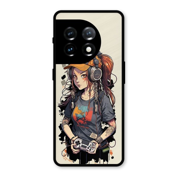 Cool Gamer Girl Metal Back Case for OnePlus 11