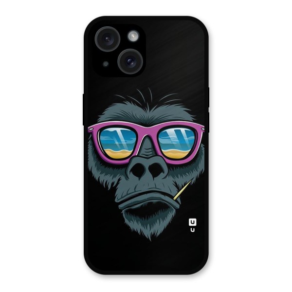 Cool Monkey Beach Sunglasses Metal Back Case for iPhone 15
