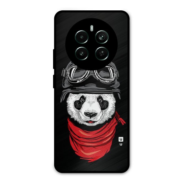 Cool Panda Soldier Art Metal Back Case for Realme 12 Plus