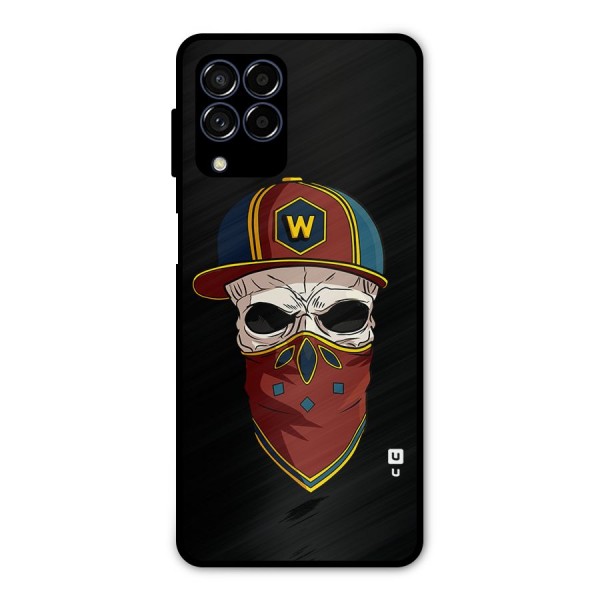 Cool Skull Mask Cap Metal Back Case for Galaxy M53 5G