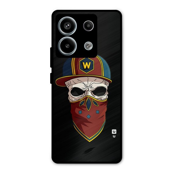 Cool Skull Mask Cap Metal Back Case for Redmi Note 13 Pro 5G