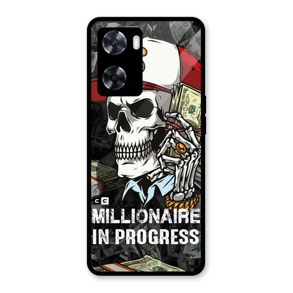 Cool Skull Millionaire In Progress Glass Back Case for Oppo A77s